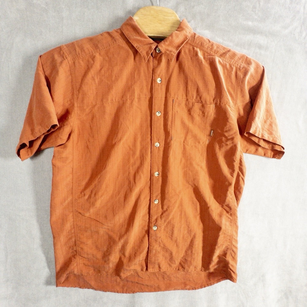 Simms Fishing Orange Button Up Modal Guide Shirt Mens Large Gorpcore Outdoors